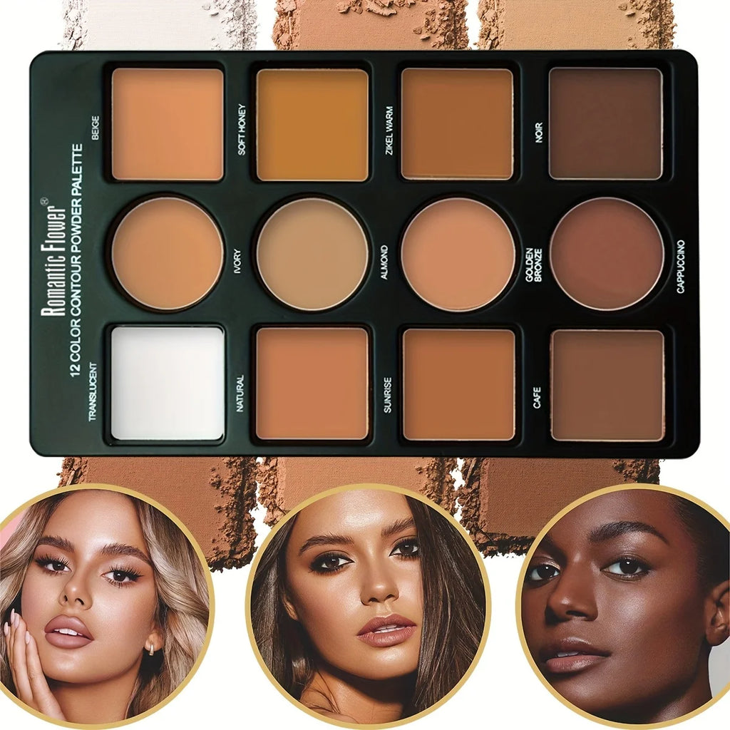 12 Colors Matte 3D Contour Pressed Powder Repair Tray Concealer Highlight Brighten Women Cosmetics Beauty Makeup - AliExpress 66