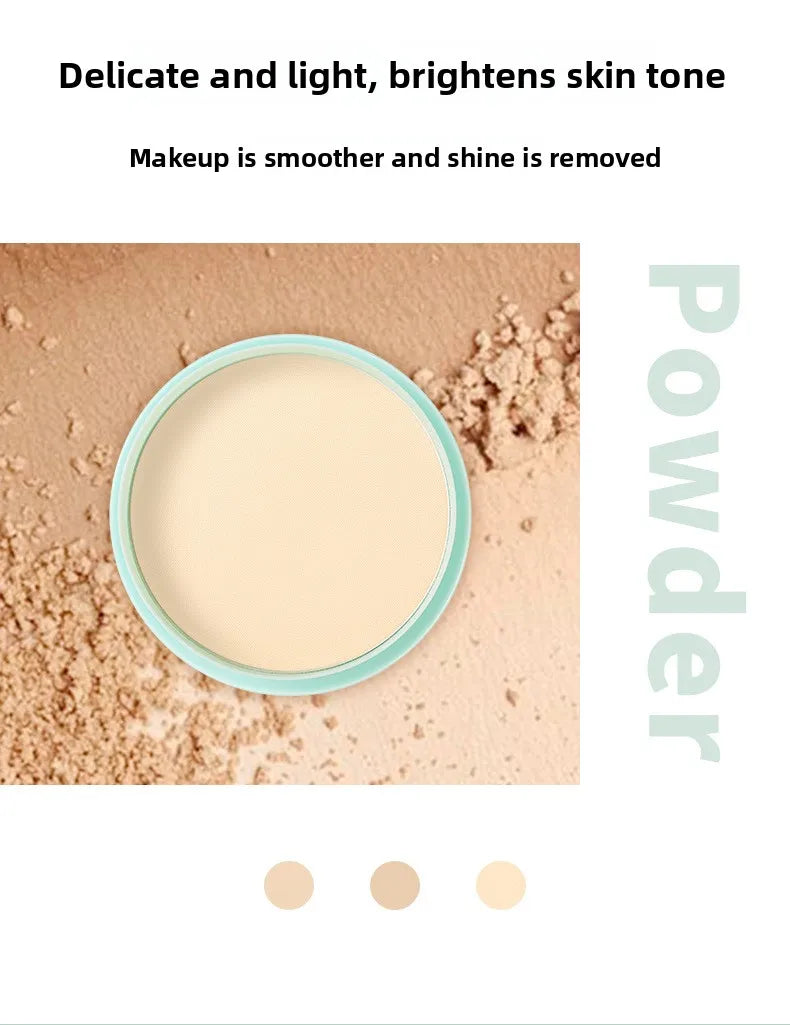 Long Lasting Sweatproof Setting Powder Compact, Oil Control Waterproof Makeup Powder Anti Smudge Face Cosmetic Makeup