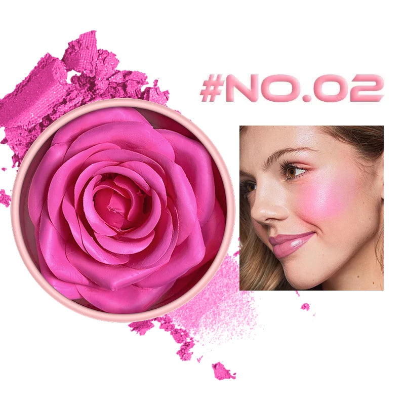 4 Color Rose Petal Blush Makeup Matte Natural Waterproof Highgloss Contour Set Flower Blusher Pigment Face Blush Makeup Cosmetic - AliExpress 66