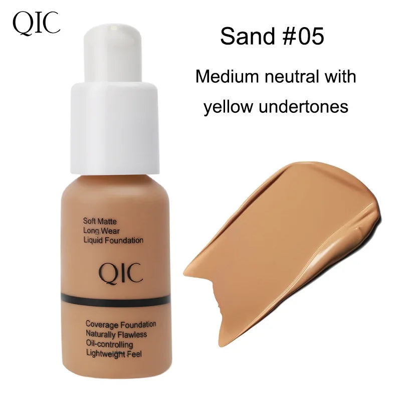 QIC Soft Matte Liquid Foundation 30g Waterproof Oil Control
