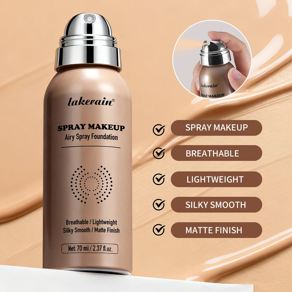 Makeup Natural Lightweight Breathable Foundation Spray Matte Finish Moisturizing Waterproof Long-lasting Women Foundation Spray - AliExpress 66