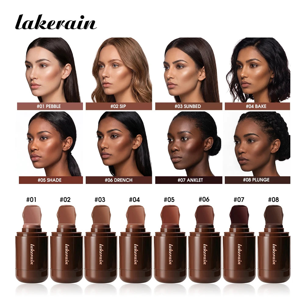 Lakerain Bronze Contour Stick Hydrates Smooths Skin Create Dimensional Effect Long-lasting Natural Makeup Effect Contour Stick