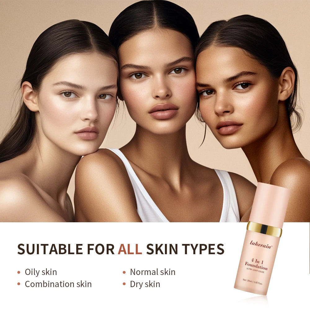 4 In 1 Color Changing Foundation Hydrating Moisturizing Long Lasting Waterproof Travel Full Coverage Makeup Base Smooth Natural Skin Tone Daily Facial Make Up Concealer Primer - AliExpress 66