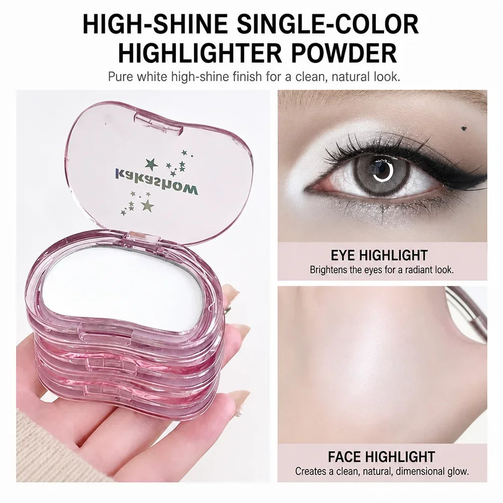 White Highlighter Powder, Face Contour Highlight & Eyeshadow Brightener, Longwear Brightening Highlighter Makeup - AliExpress 66