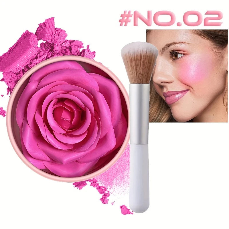 4 Color Rose Petal Blush Makeup Matte Natural Waterproof Highgloss Contour Set Flower Blusher Pigment Face Blush Makeup Cosmetic - AliExpress 66
