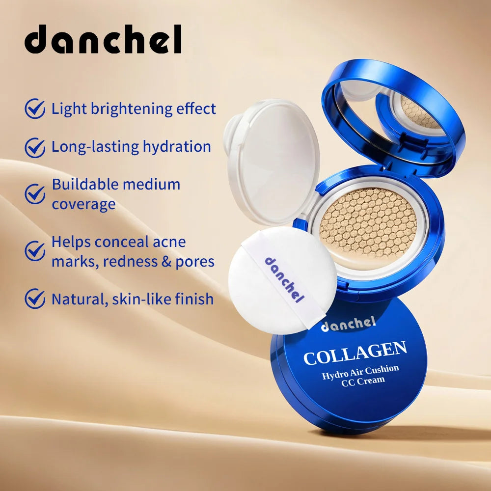 Collagen Air Cushion CC Cream Long-Lasting Hydration Buildable Coverage Foundation Natural Light Brightening Effect Face Makeup - AliExpress 66