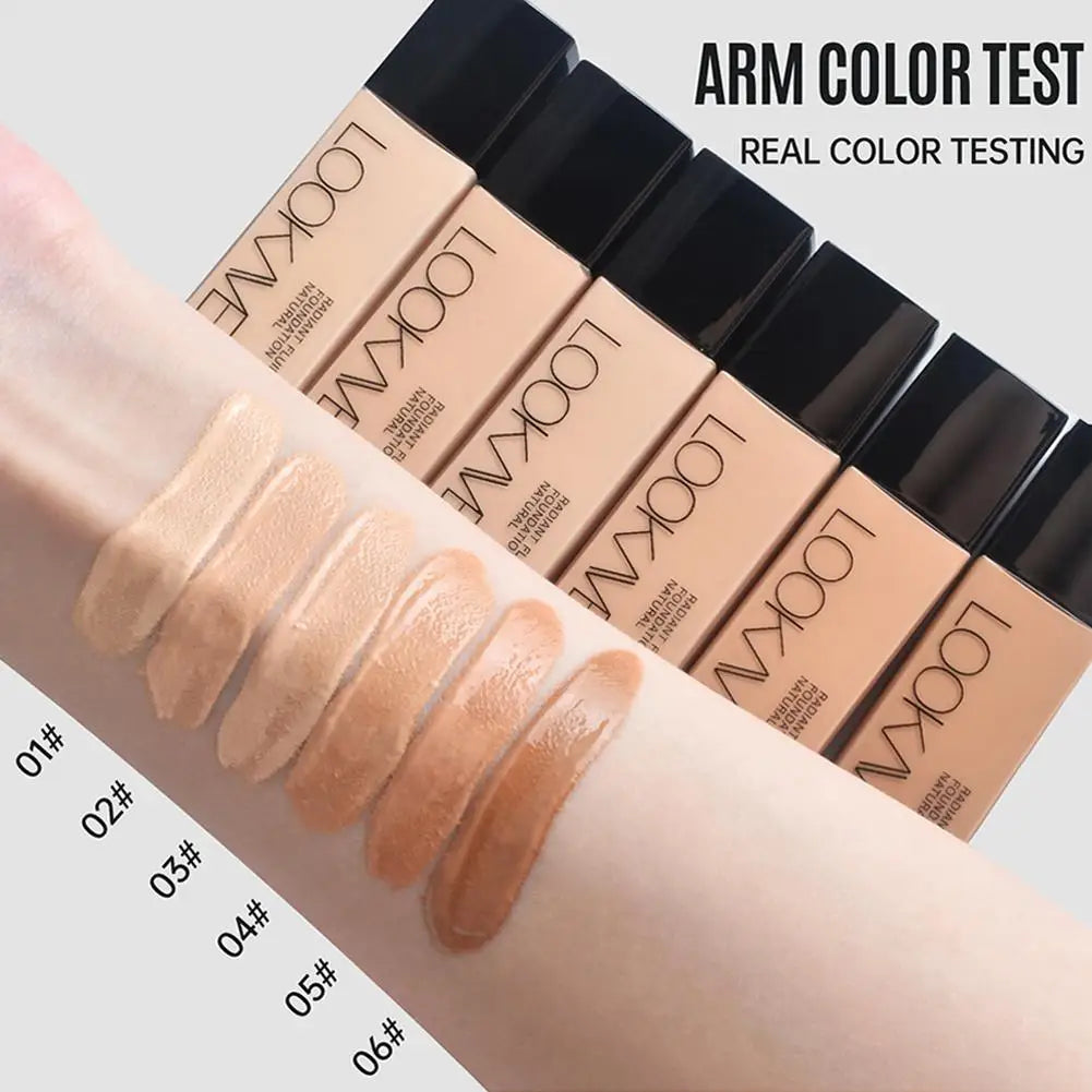 LOOKAVE Liquid Foundation Long Lasting Full Coverage Natural Matte Liquid Foundation Moisturizing Concealer CC Cream Base Makeup - AliExpress 66