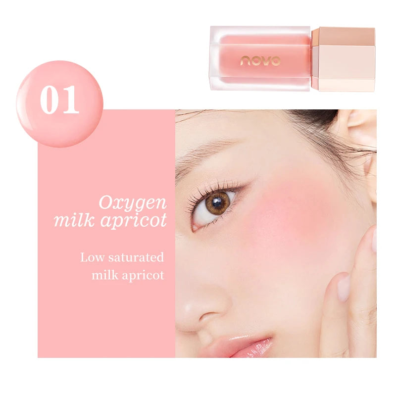 NOVO Oxygen Moisturizing Liquid Powder Blusher Is Smooth and Smooth, Easy To Push Away Daily Life Enhancing Color Makeup