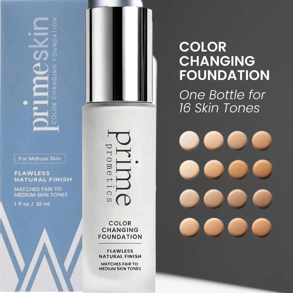 30ml Color Changing Foundation Soft Matte Long Lasting Hydrating Makeup Base Natural Flawless Coverage for Mature Skin