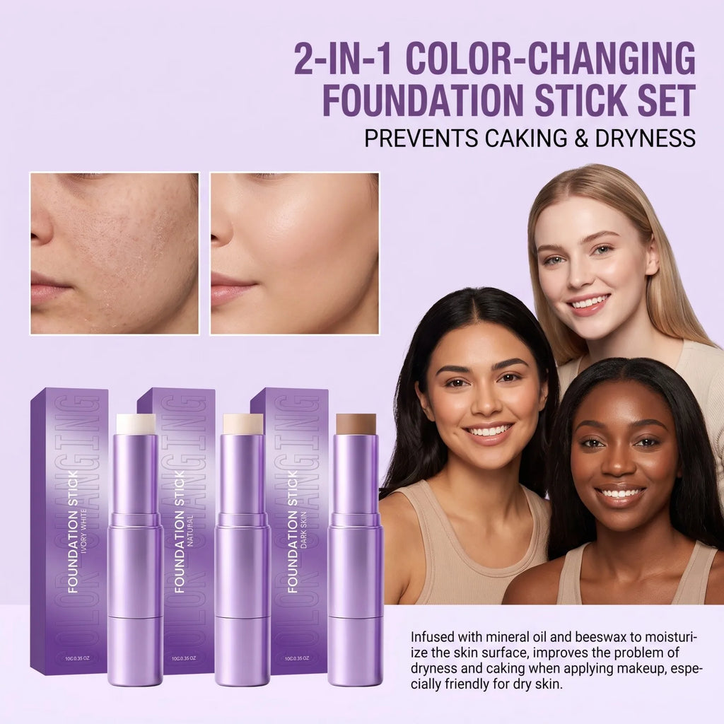 Dual Head Color Changing Foundation Stick High Coverage Moisturizing Long Lasting Flawless Finish Smart Tone Adapt Makeup 10g - AliExpress 66