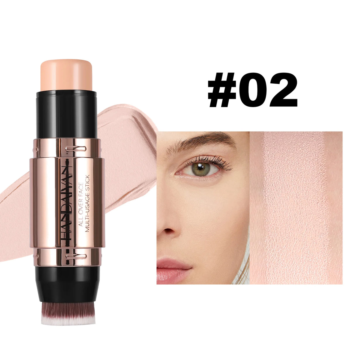 Double Head Highlighter Stick Contour Stick Waterproof Natural Silky Smooth Face Contouring for Nose Shadow With Makeup Brushes - AliExpress 66