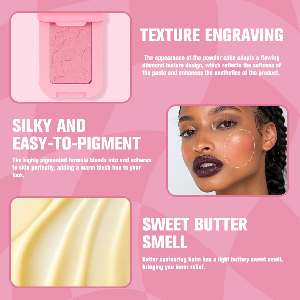 Lakerain Butter Blush Sweat-proof Waterproof Long-lasting Makeup Effect Brightening Even Skin Tones Face Contouring Cosmetics - AliExpress 66