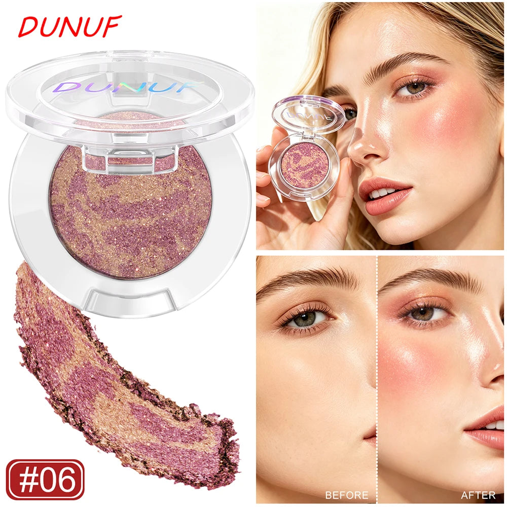 Marble Swirl Single Highlighter Shimmer Pearlescent Powder Multi?use Eyeshadow Blush Face Contour Brightening Cosmetics