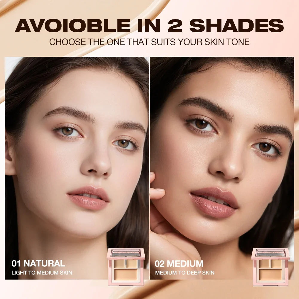 3Tone Flawless Concealer Palette High Coverage Long Lasting Cover Acne Dark Circles Brightening Skin Contour Cream - AliExpress 66