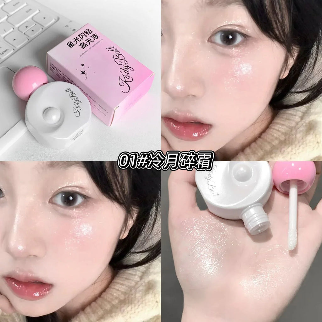 Kodyboll Glitter Diamond Liquid Highlighter Multiuse Shimmer Liquid Blush Water Gloss Face Brightener