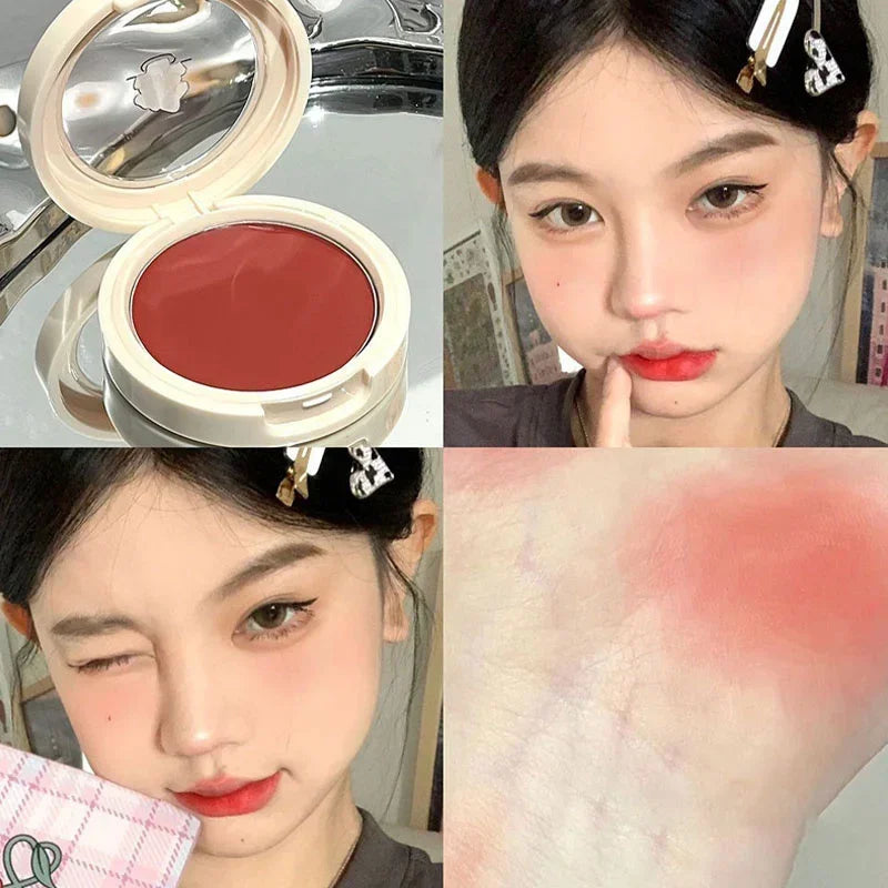 Monochrome Red Blush Cream Face Mineral Pigment Peach Nude Pink Matte Natural Mud Blusher Brighten Lasting Cheek Rouge Cosmetic - AliExpress 66