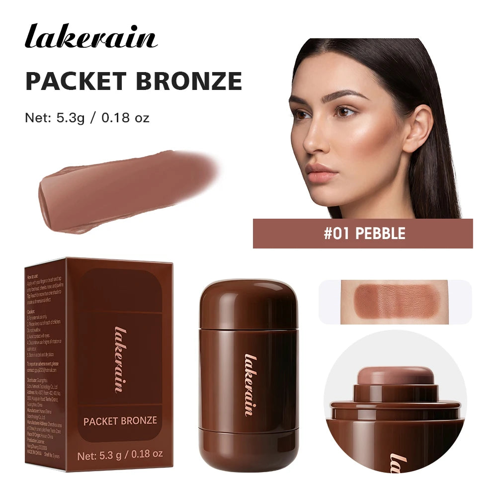 Lakerain Bronze Contour Stick Hydrates Smooths Skin Create Dimensional Effect Long-lasting Natural Makeup Effect Contour Stick