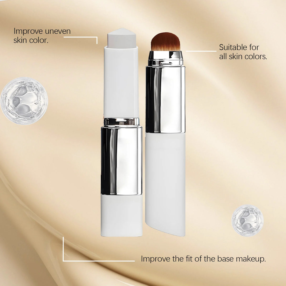 2-in-1 Color-Changing Foundation Stick Full Coverage Lightweight Moisturize Finish Base Makeup Dual-Ended with Detachable Brush - AliExpress 66