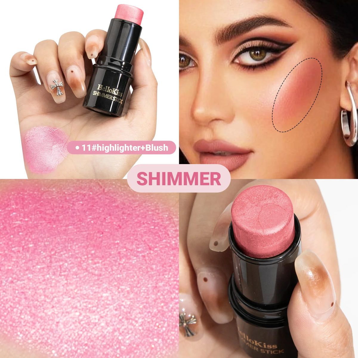 15 Color Waterproof Shimmer Face Bronzer Highlighters Glitter Corrector Contour Illuminator Stick Creamy Blush Makeup Cosmetics - AliExpress 66