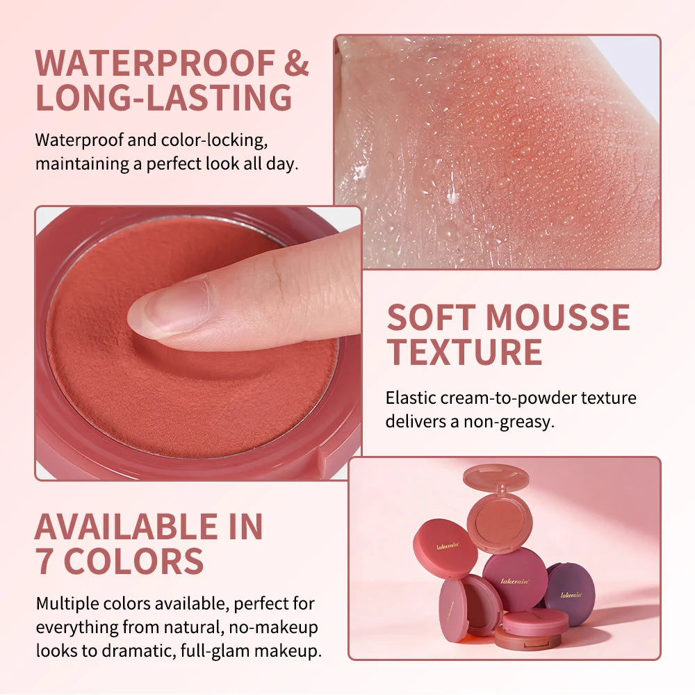 Lakerain Soft Poke Matte Blush Long Lasting Luminosity Fresh Silky-smooth Skin Finish Moisturizing Natural Matte Bouncy Blusher
