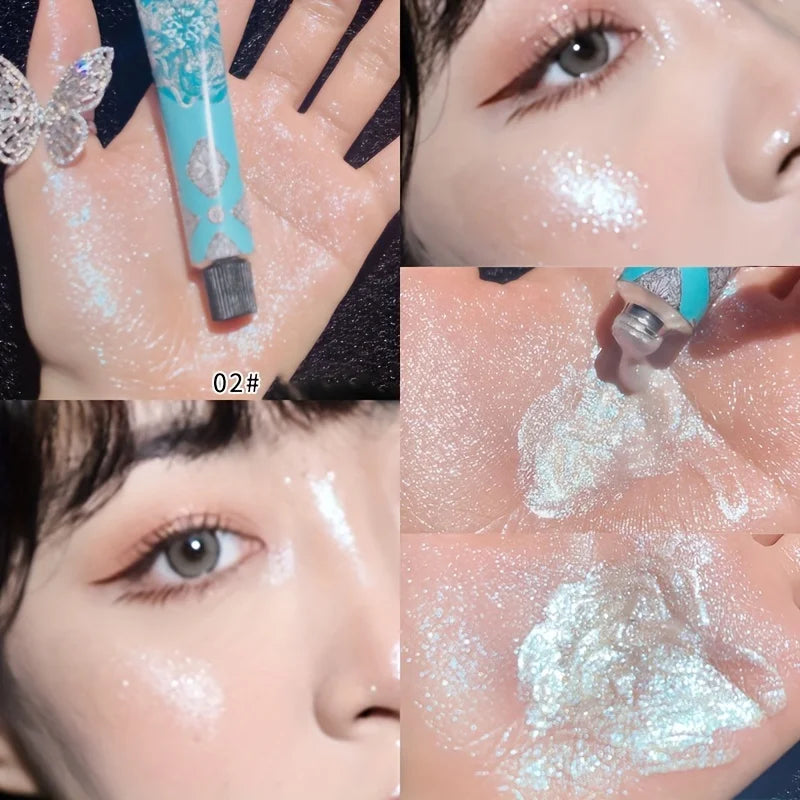 Diamond Glitter Highlighter Cream Liquid Makeup Face Contour Glow Body Shimmer Sparkling Illuminating Highlight for All Skin - AliExpress 66