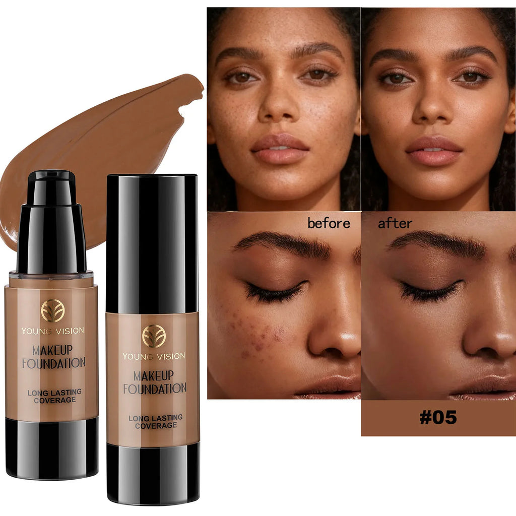Long-Lasting Waterproof Liquid Foundation with Oil Control & Moisturizing, High Coverage Sweat-Resistant Concealer for Women, - AliExpress 66