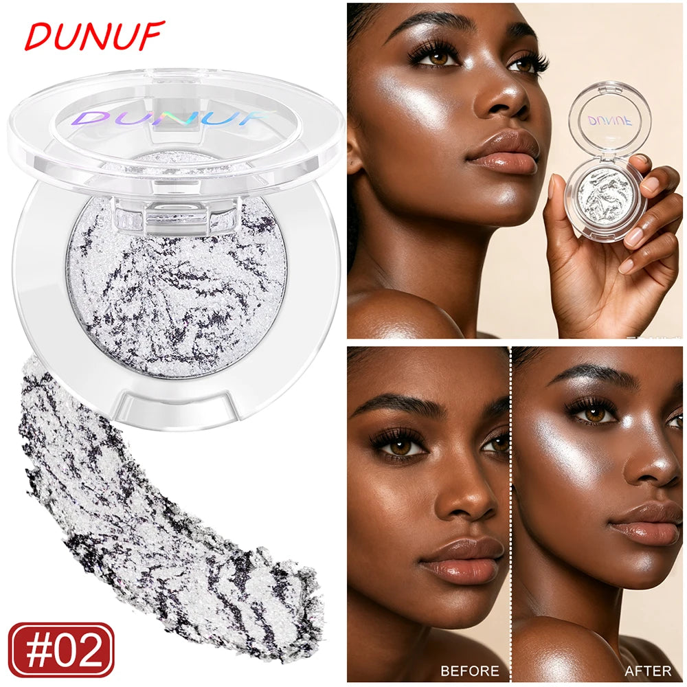 Marble Swirl Single Highlighter Shimmer Pearlescent Powder Multi?use Eyeshadow Blush Face Contour Brightening Cosmetics