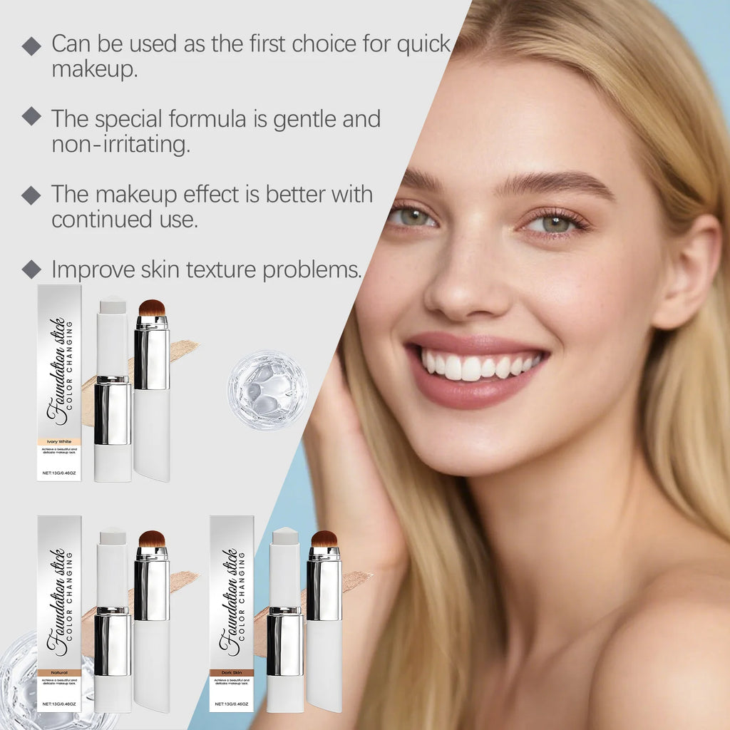 Foundation Make-Up Stick Double Head with Brush 3 Colors Lightweight Moisturizing Brighten Matte Concealer 2IN1 Foundation Stick - AliExpress 66