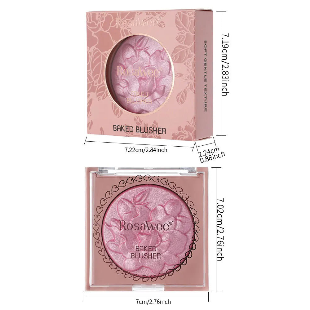 Flower Embossed Mashed?potato Baked Blush, Sparkling Pearlescent Rouge, 3D Shimmer Brightening Long?lasting Facial Makeup - AliExpress 66
