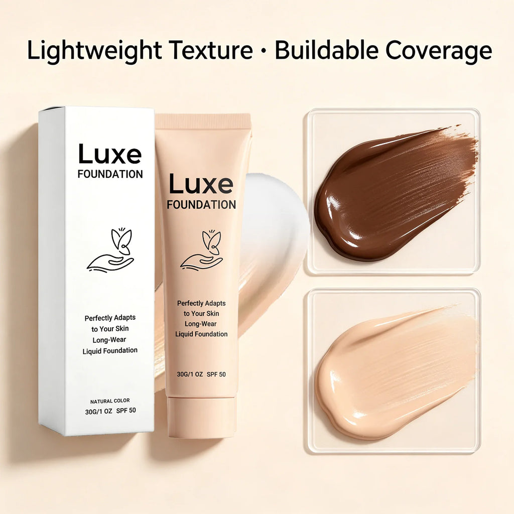 Luxe Foundation Color-Changing Liquid Foundation ¨C Smart Tone-Adaptive Base Makeup Natural Flawless Finish, Long-Wear & SPF50