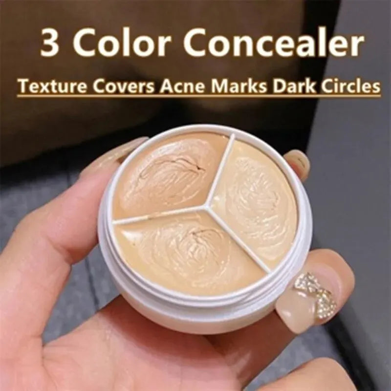 3-Color Concealer Palette Professionally Covers Dark Circles Around Eyes and Face - AliExpress 66