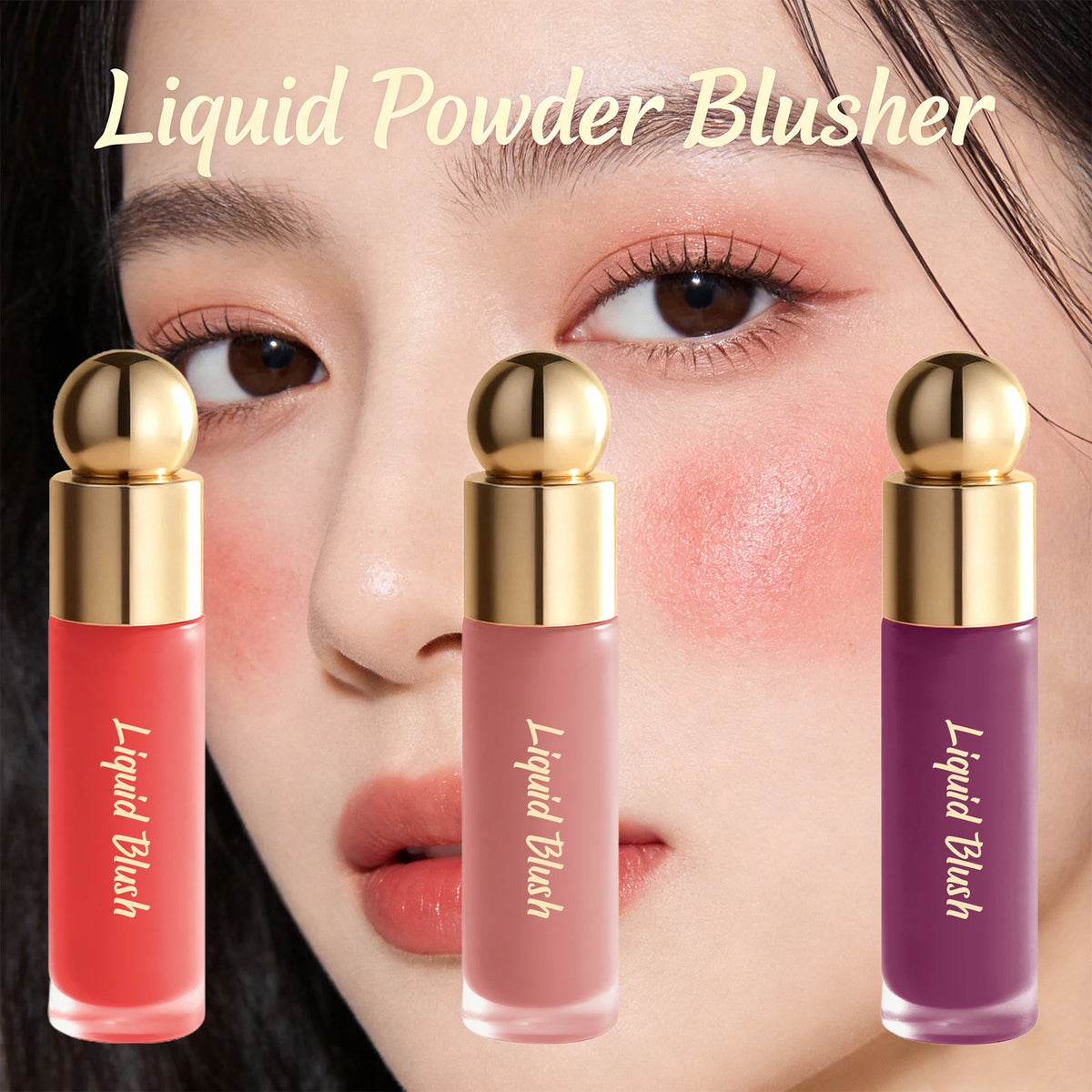 3 Colors Liquid Powder Blusher Waterproof Powder Blusher Atmosphere Makeup Easy to Apply Long Lasting Face Makeup Contracts - AliExpress 66