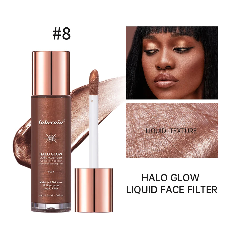 Halo Glow Liquid Filter Liquid Highlighter Face Contouring Pearlescent Makeup Brightener Bronzer Glow Body Face Contour Shimmer - AliExpress 66