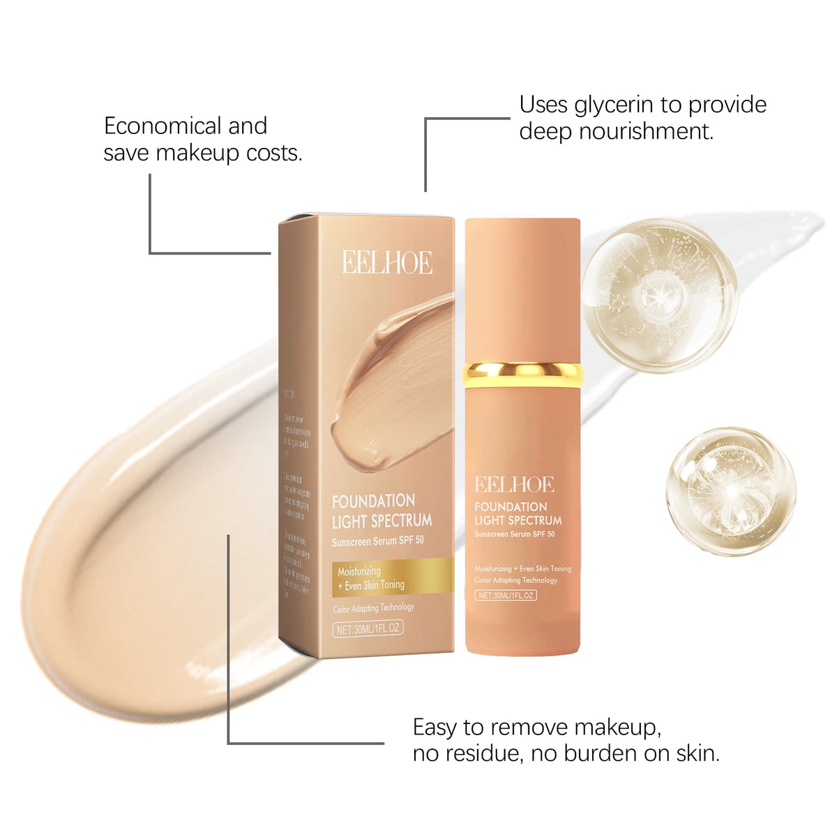 4 in 1 Color Changing Foundation Liquid with SPF 50 - Moisturizing Medium Full Coverage Concealer Daily Waterproof & Sweatproof - AliExpress 66
