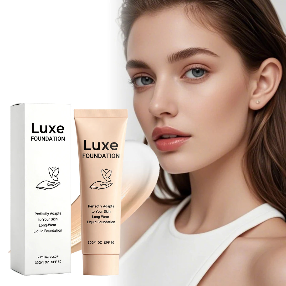 Luxe Color Changing Liquid SPF50 Foundation Long-Wear Skin Tone Adaptive Lightweight Natural Dark Shades Makeup Base