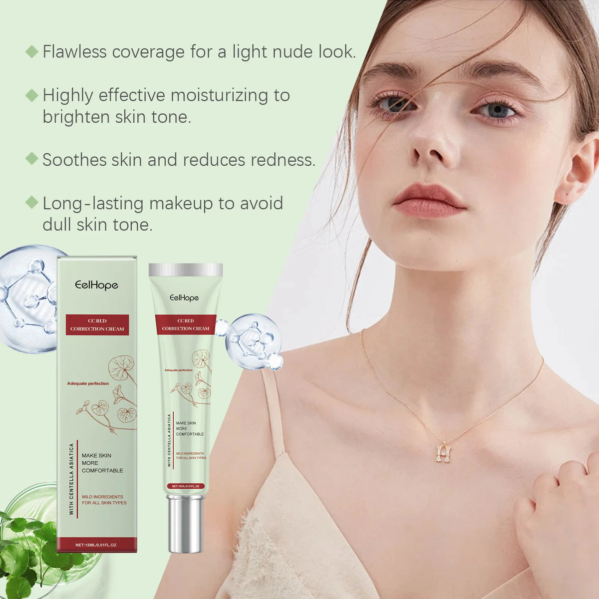 Centella Asiatica CC Cream Repair Redness Damage Smoothing Moisturizing Brighten Sunscreen Concealer Skincare Makeup Foundation - AliExpress 66