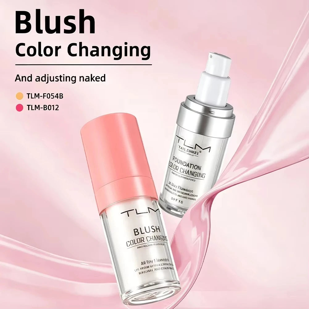 Color Changing Foundation SPF15 Hydrating Skin Tone Adjust Liquid Foundation Natural Coverage Face Cosmetics