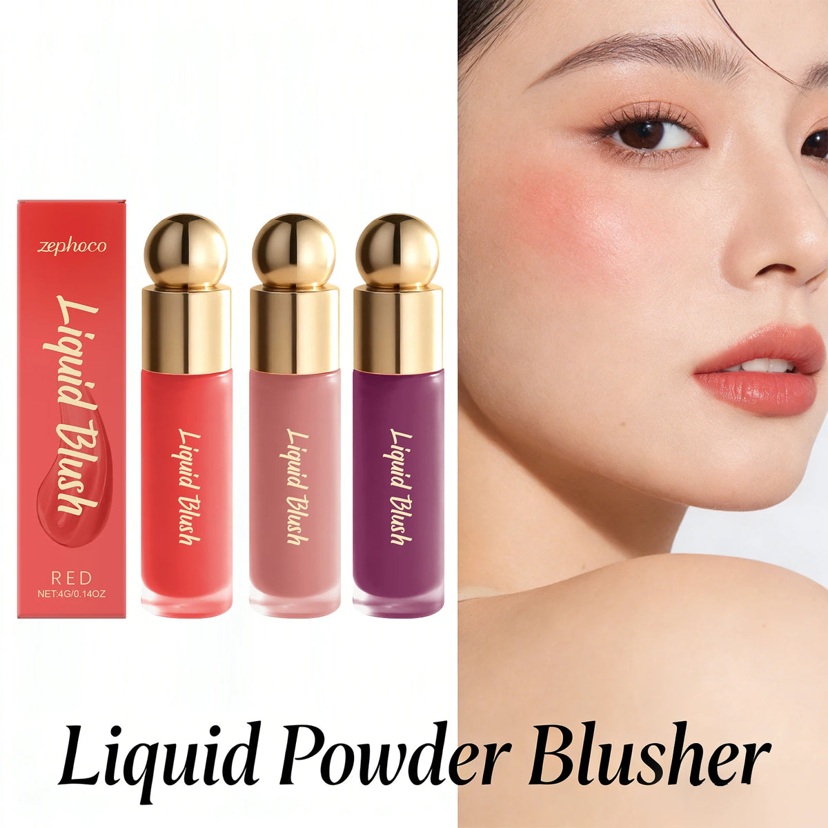 3 Colors Liquid Powder Blusher Waterproof Powder Blusher Atmosphere Makeup Easy to Apply Long Lasting Face Makeup Contracts - AliExpress 66
