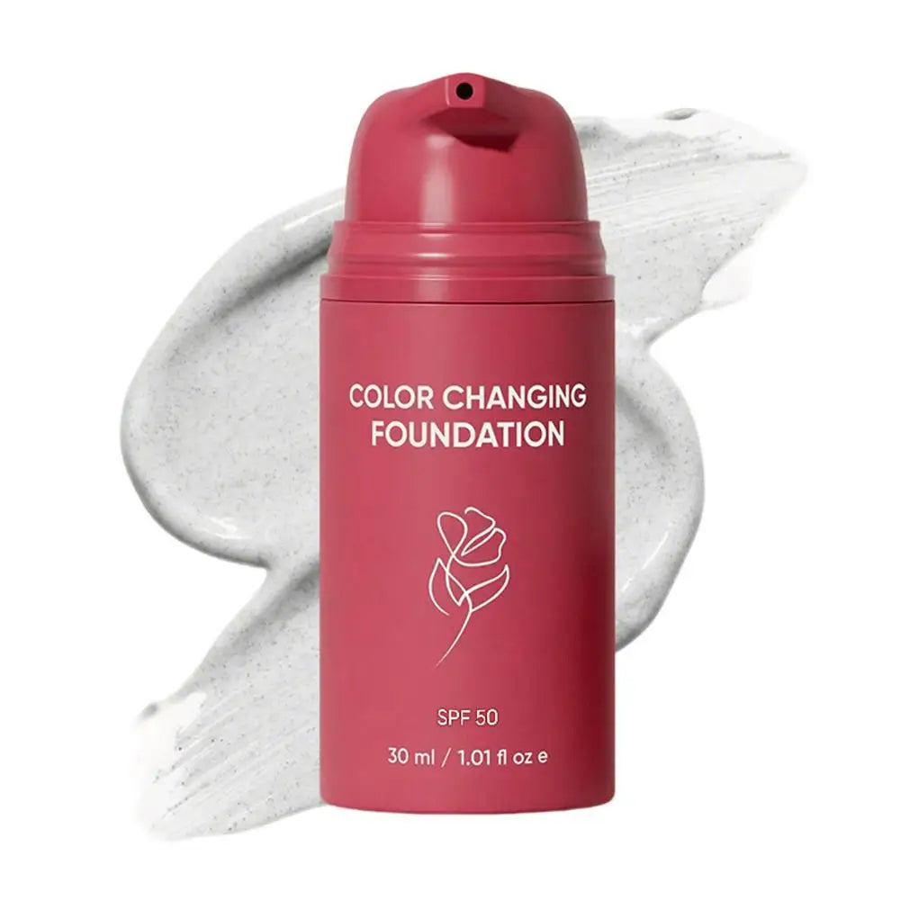 Korean Color Changing Foundation Invisible Pores, Effective Concealer, Natural Fit for Mature Skin SPF 50 Hydrating Base Makeup