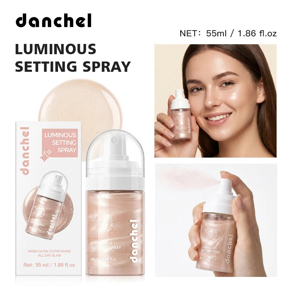 Luminous Setting Spray Long Lasting Locks Makeup Smudge-resistant Non-sticky Quick-drying Luminous Dewy Finish Setting Spray