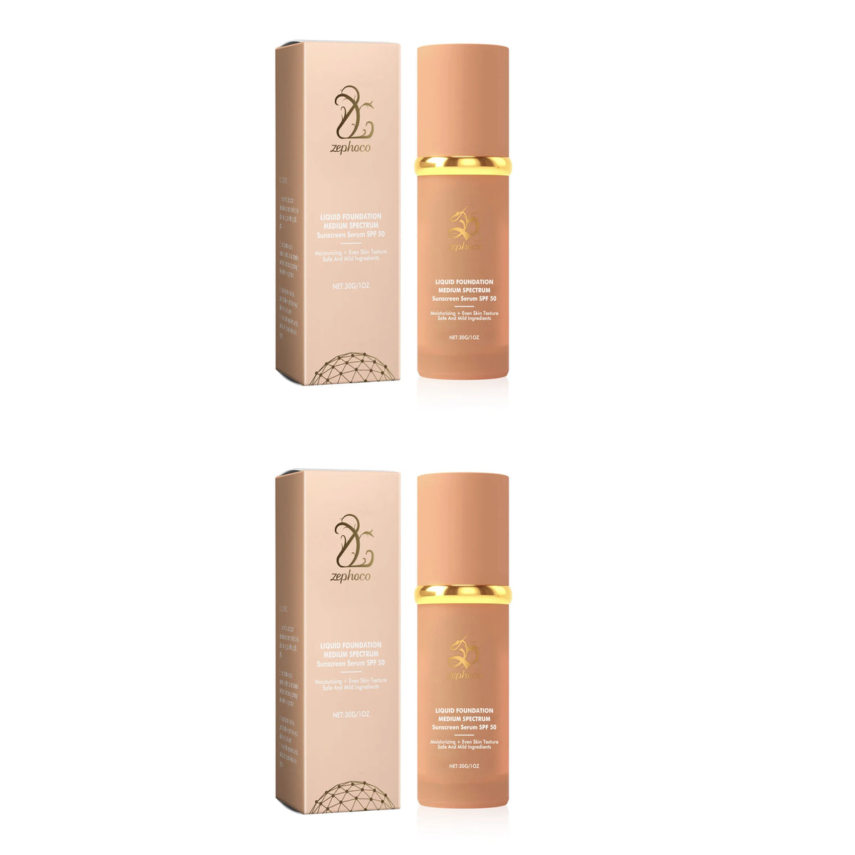 Moisturizing Protective Foundation, Lightweight, Hydrating, Luminous Matte, Clear, Smooth, Long-Lasting, and Doesn't Cake