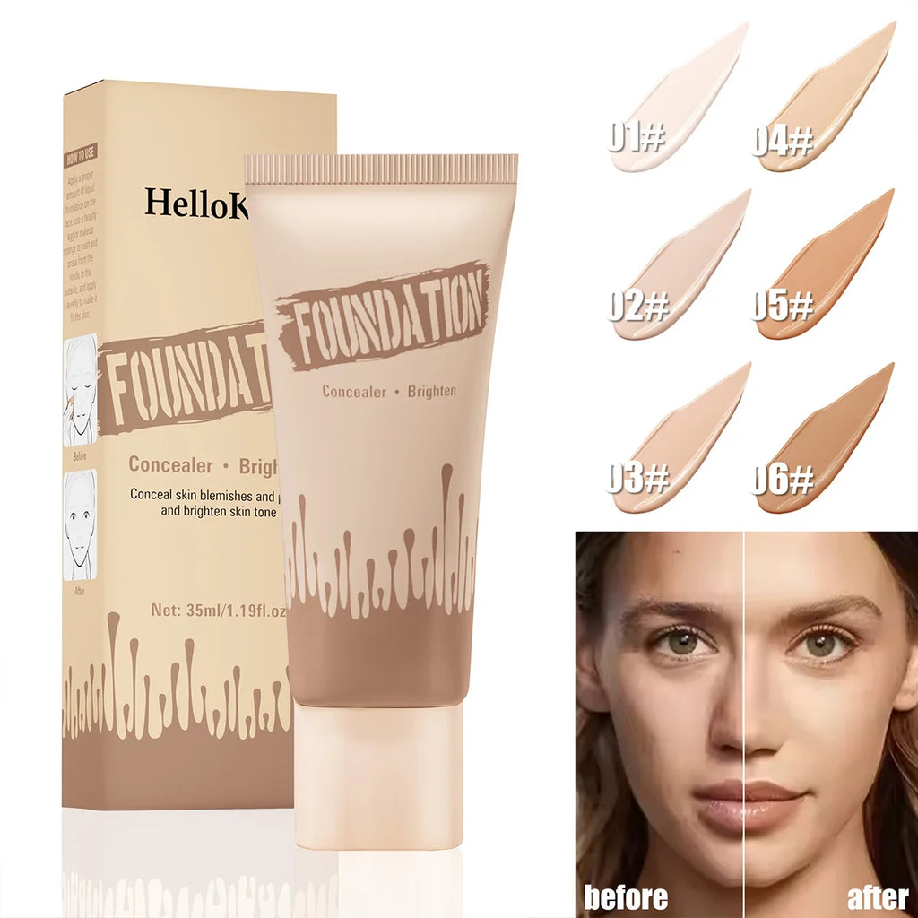 Full Coverage Foundation, Matte Finish Oil-control Liquid Foundation, Covering Blemishes And Dark Spot, Concealer Cream - AliExpress 66