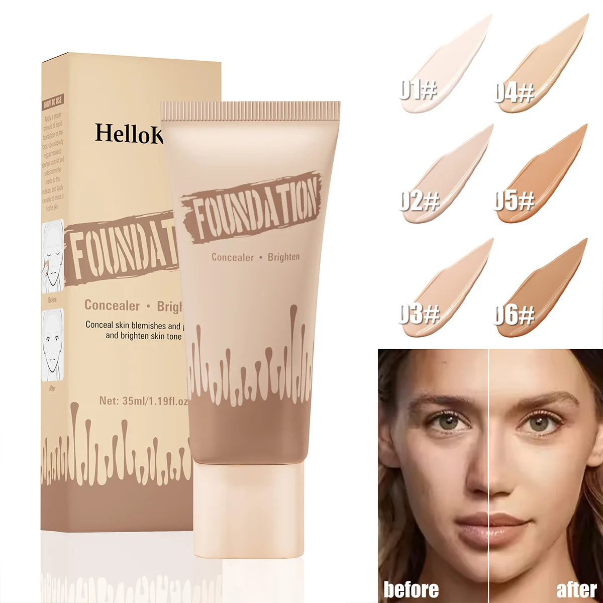 Full Coverage Foundation, Matte Finish Oil-control Liquid Foundation, Covering Blemishes And Dark Spot, Concealer Cream - AliExpress 66