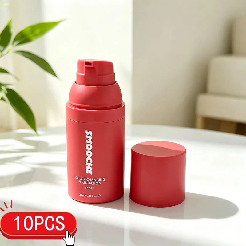 Smooche Liquid Foundation Containing Skin Loving Ingredients Glycerin VitaminE Natural Herbal Makeup Color Changing Foundation