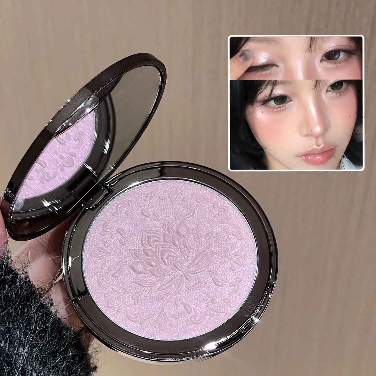 Glitter Highlighter Eyeshadow Palette Powder Natural Longlasting Contour Sparkling Diamond Shimmer Face and Body Brighten Makeup