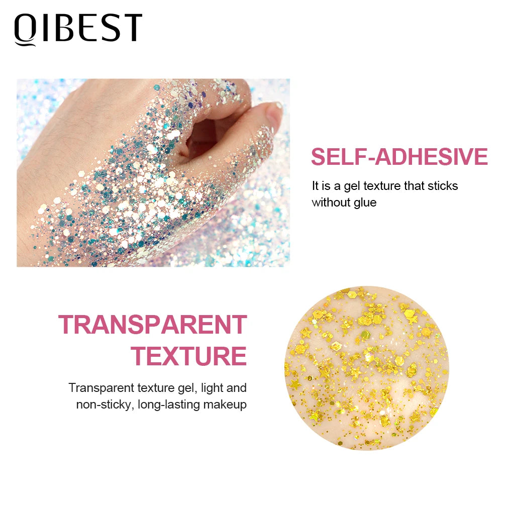QIBEST 6 Colors Highlighter Powder Glitter Sequins Gel Shimmer Contour Blush Powder Makeup For Face Body Highlight Makeup Tools - AliExpress 66