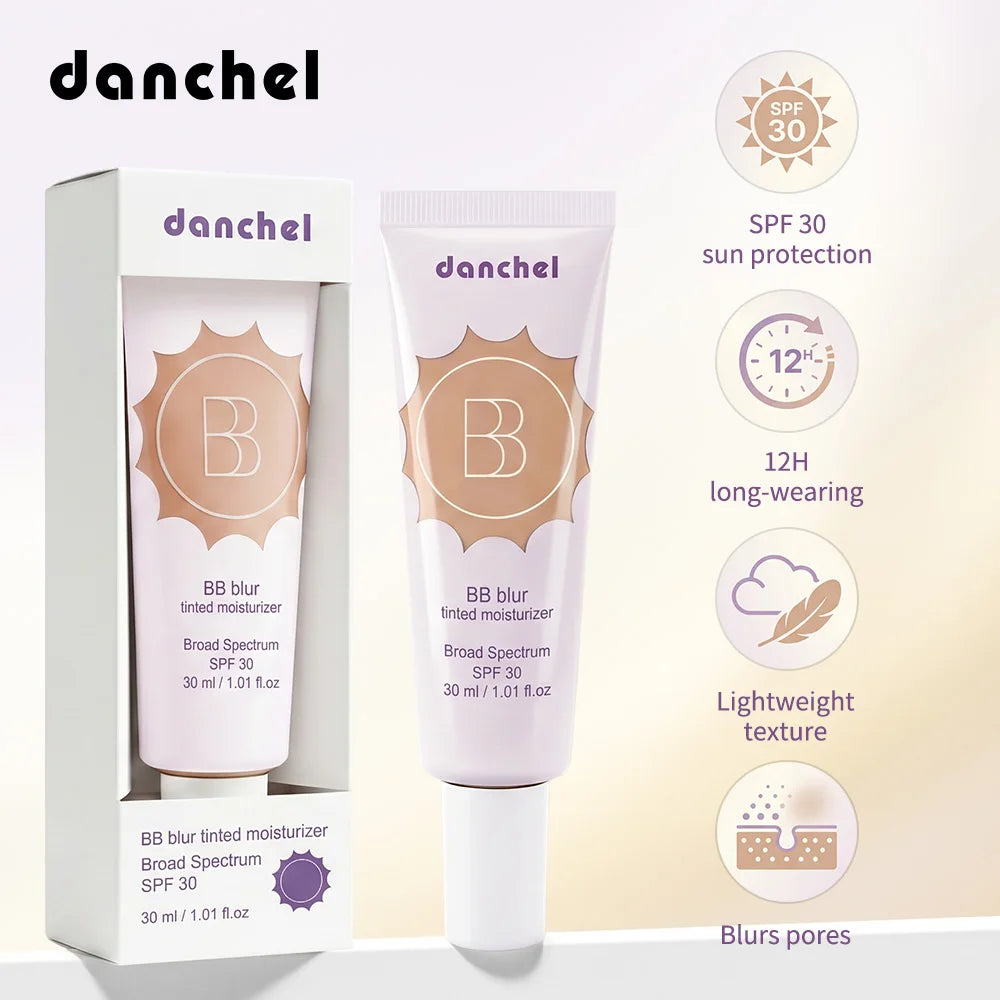 BB Blur Tinted Moisturizer 12h Natural Matte Finish Medium Coverage SPF30 Sun Protection Evens Skin Texture Blurring Cream