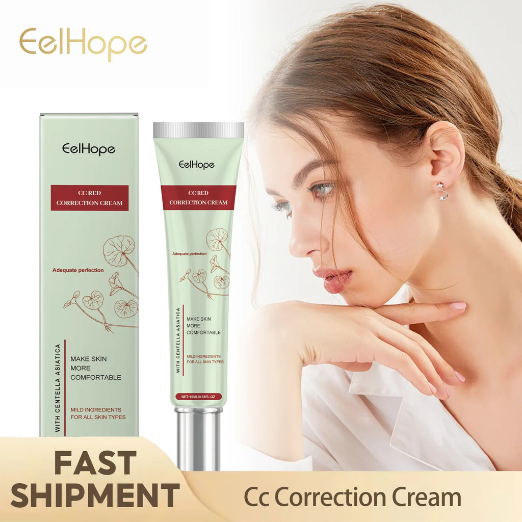 Cc Correction Cream Repair Redness Smooth Skin Brighten Complexion Lightweight Breathable Long Lasting Foundation Cover Pores