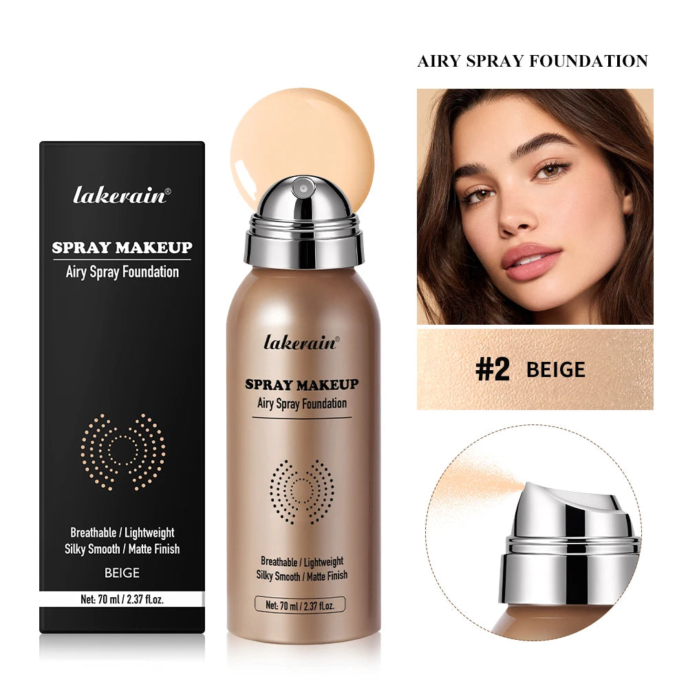 Makeup Natural Lightweight Breathable Foundation Spray Matte Finish Moisturizing Waterproof Long-lasting Women Foundation Spray - AliExpress 66