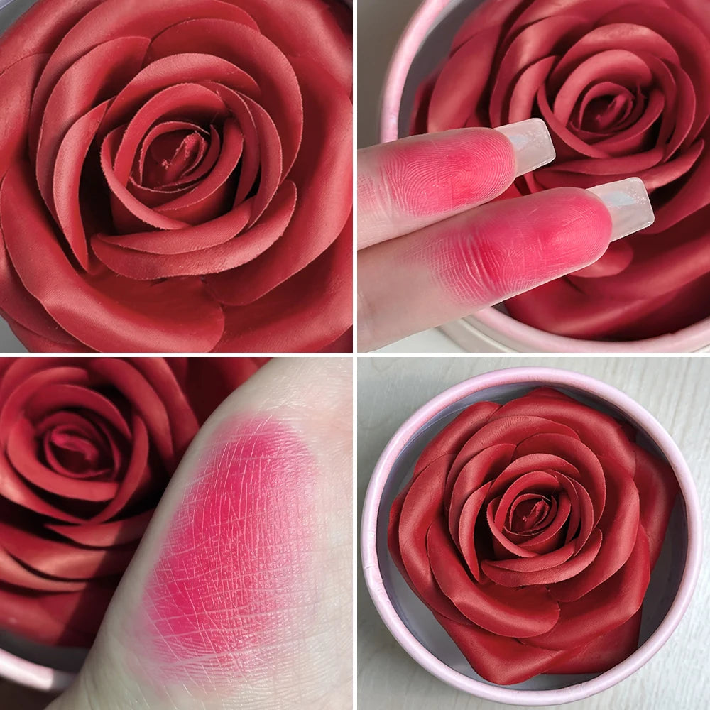 4 Color Rose Petal Blush Makeup Matte Natural Waterproof Highgloss Contour Set Flower Blusher Pigment Face Blush Makeup Cosmetic - AliExpress 66